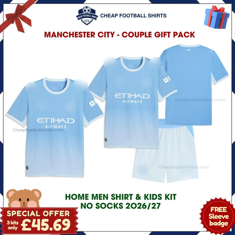 Manchester City 2026/27 Gift Pack – Home Dad Shirt and Son Kit