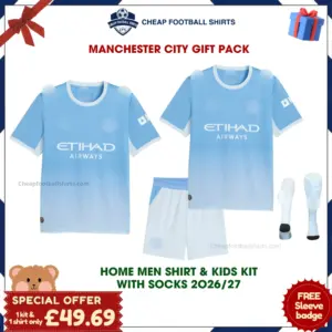 Manchester City 2026/27 Gift Pack – Home Dad Shirt and Son Kit