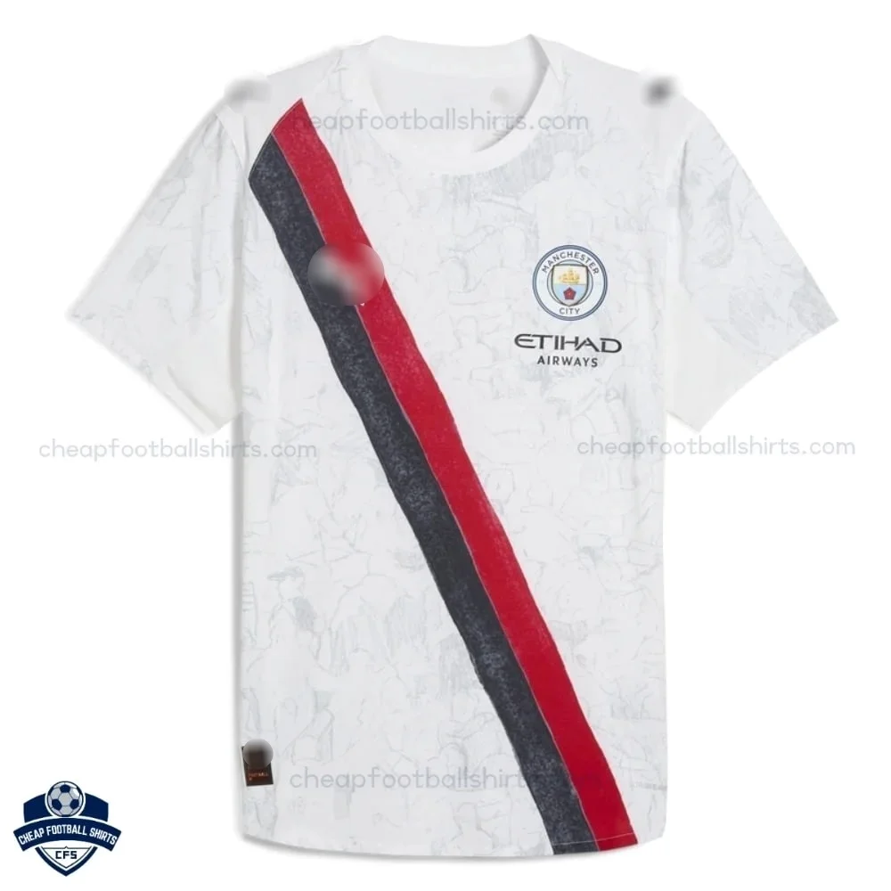 Manchester City White KidSuper Men Cheap Football Shirts 2025/26 - front view