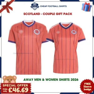 Scotland World Cup 2026 Couple Gift Pack – Away Men and Women Football Shirts