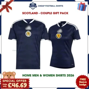 Scotland World Cup 2026 Couple Gift Pack – Home Men and Women Football Shirts