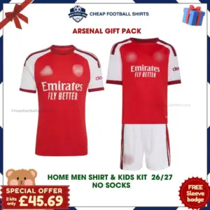 Arsenal 2026/27 Gift Pack – Home Dad Shirt and Son Kit
