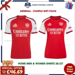 Arsenal 2026/27 Couple Gift Pack – Home Men and Women Football Shirts