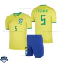 Brazil Home Kids Cheap Football Kit 2022 - CASEMIRO 5 - overview