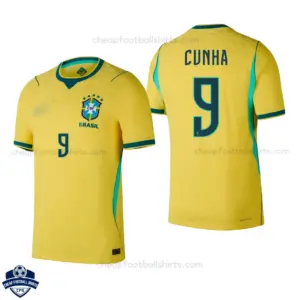 Brazil World Cup 2026 Home Men Cheap Football Shirt - CUNHA 9 - overview