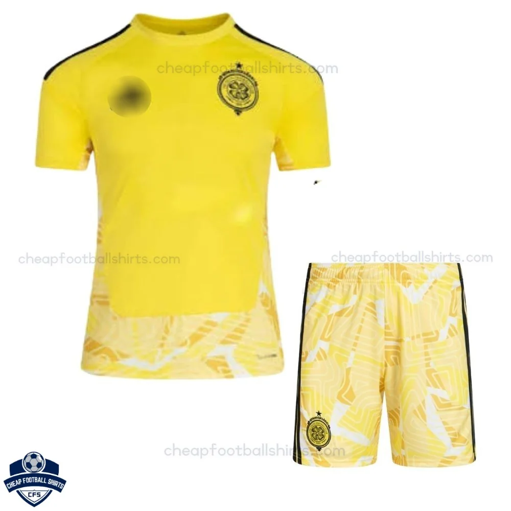 Celtic Yellow Goalkeeper Kids Cheap Football Kit 2026/27 - Front view
