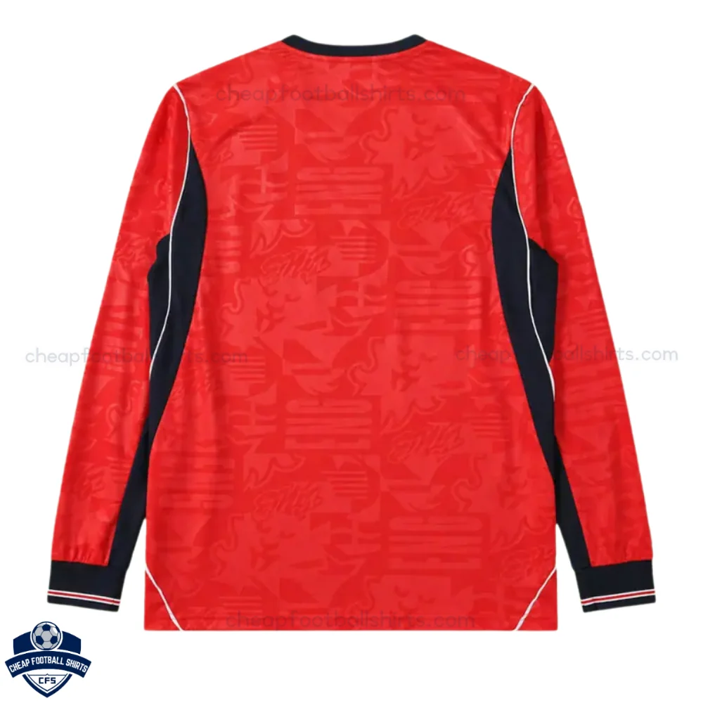 England World Cup 2026 Away Men Cheap Football Shirt Long Sleeve - back view