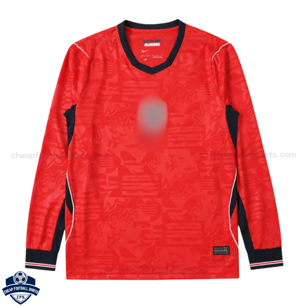 England World Cup 2026 Away Men Cheap Football Shirt Long Sleeve- front view