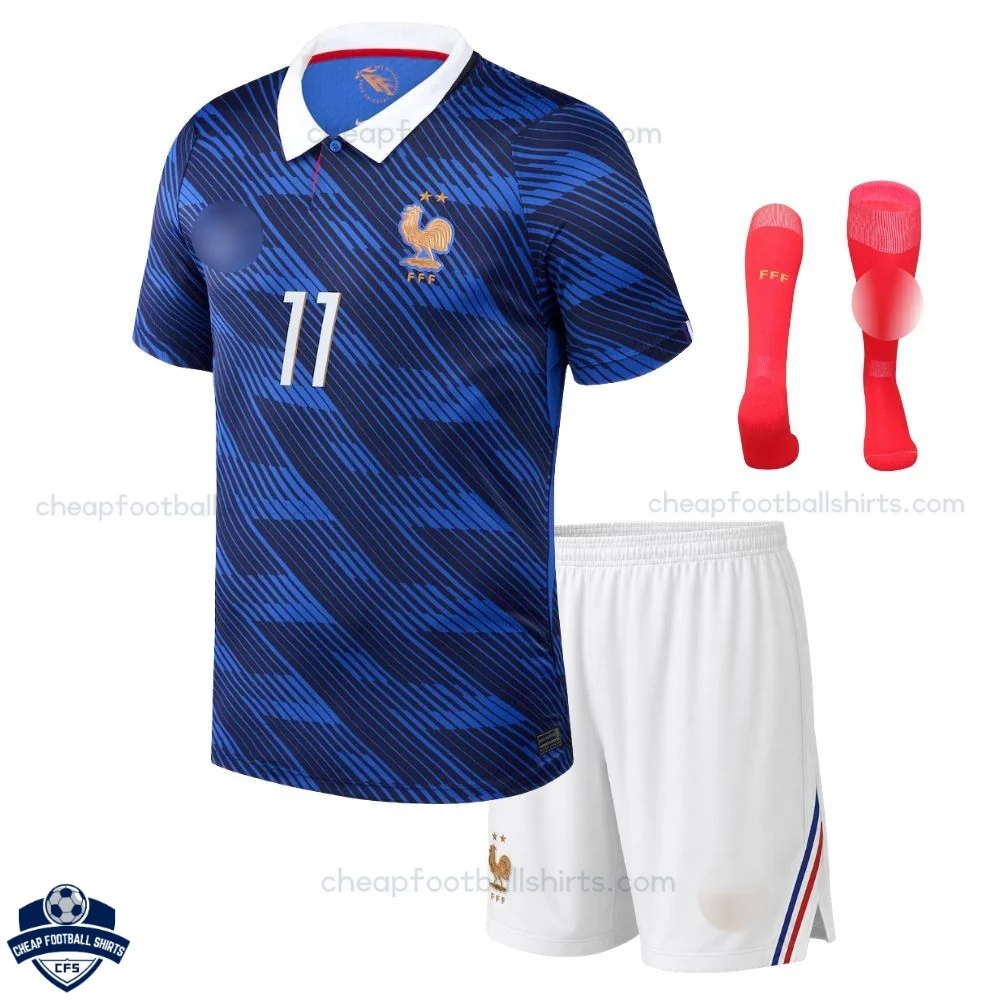 France World Cup 2026 Home Kids Cheap Football Kit - OLISE 11 - front view