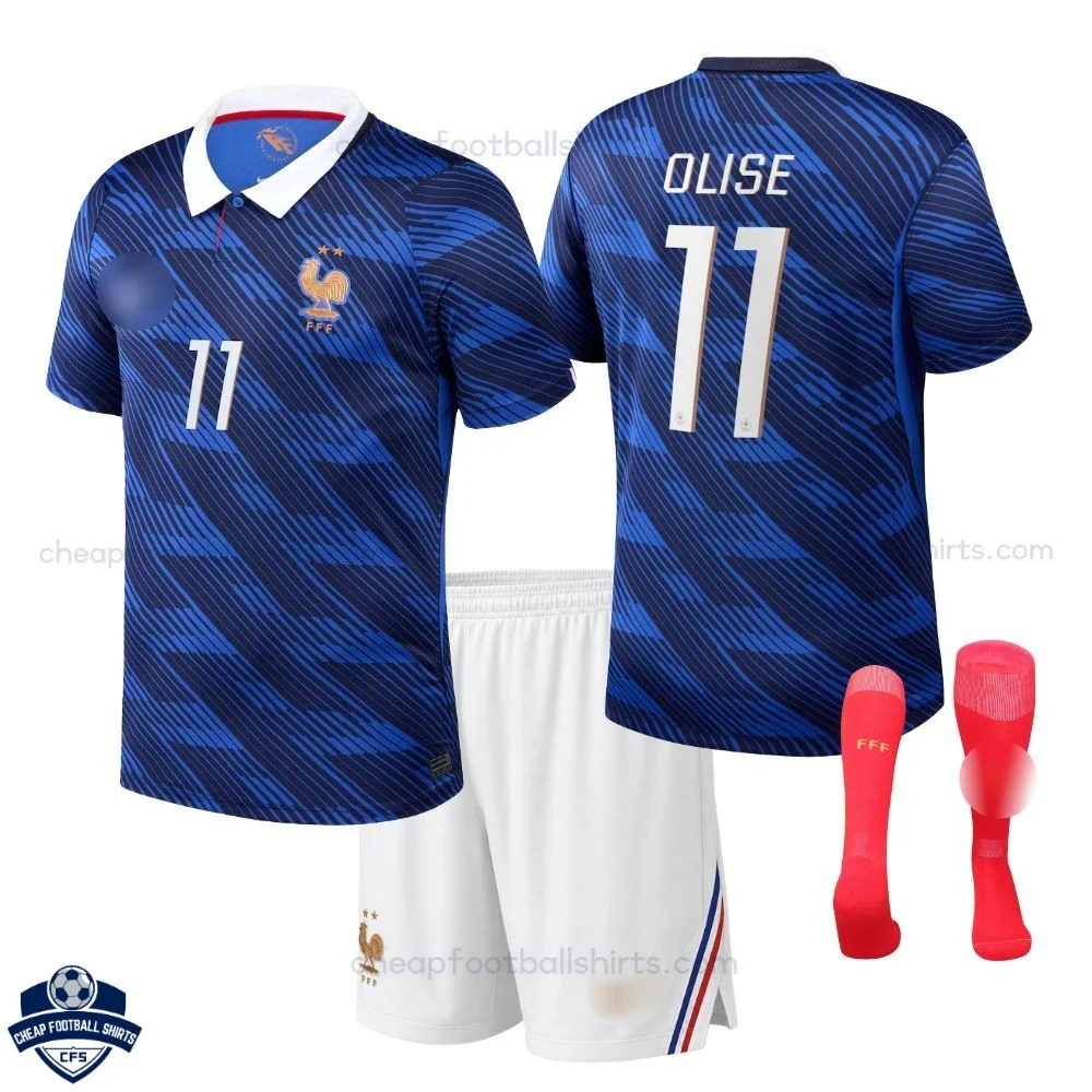 France World Cup 2026 Home Kids Cheap Football Kit - OLISE 11 - overview