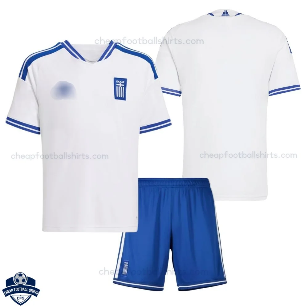 Greece World Cup 2026 Home Kids Cheap Football Kit - overview