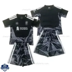 Liverpool Black Goalkeeper Kids Cheap Football Kit 2026/27 - overview