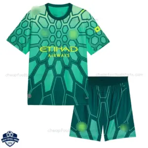 Manchester City Green Goalkeeper Kids Cheap Football Kit 2026/27 - front view