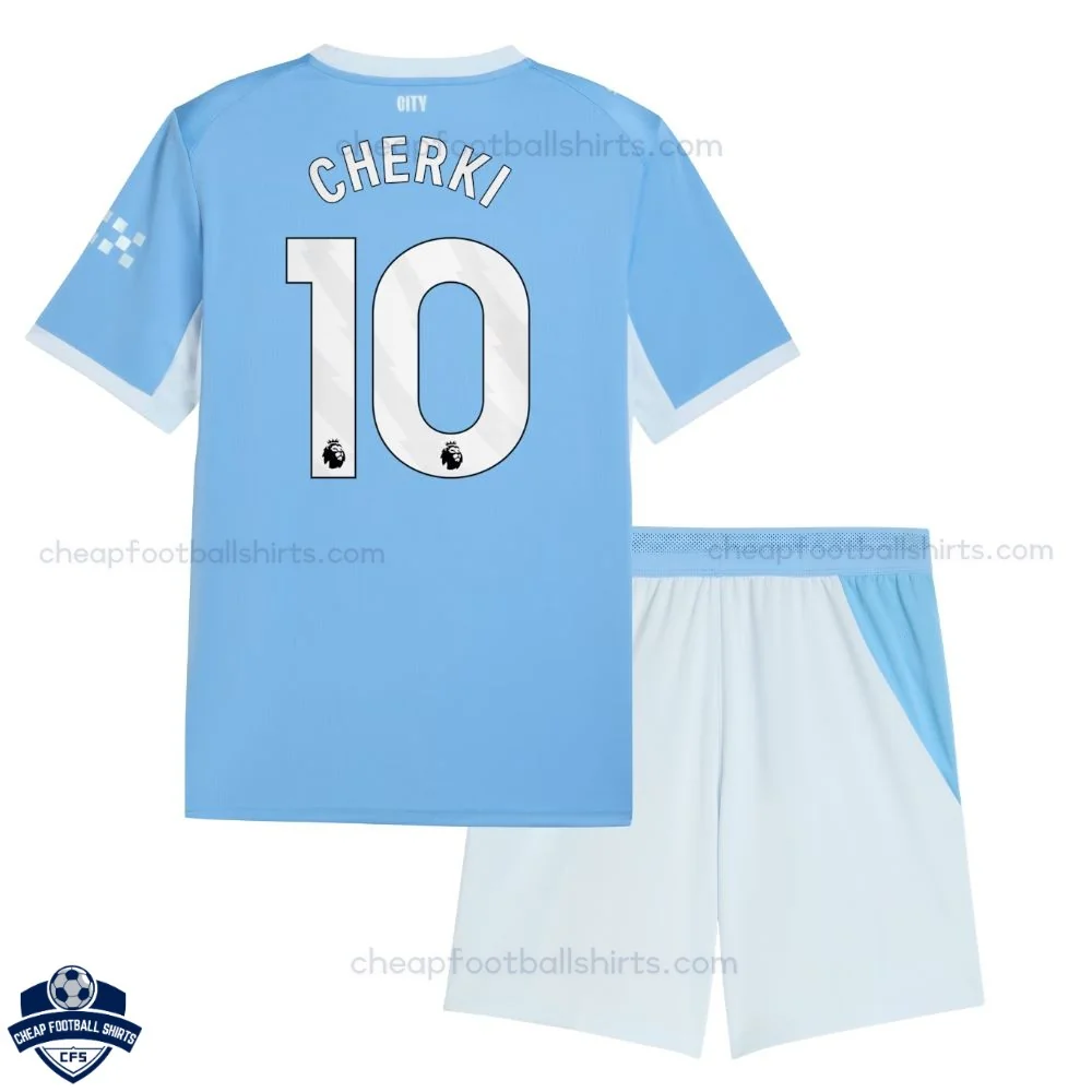 Manchester City Home Kids Cheap Football Kit 2026/27 - CHERKI 10 - back view