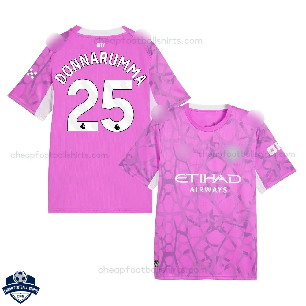 Manchester City Pink Goalkeeper Men Cheap Football Shirt 2026/27 - DONNARUMMA 25 - overview