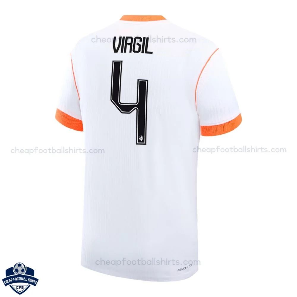 Netherlands World Cup 2026 Away Men Cheap Football Shirt - VIRGIL 4 - Back View
