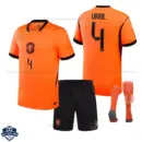 Netherlands World Cup 2026 Home Kids Cheap Football Kit - VIRGIL 4- overview