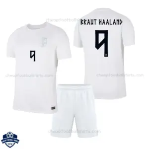 Norway World Cup 2026 Third Kids Cheap Football Kit - BRAUT HAALAND 9 - overview