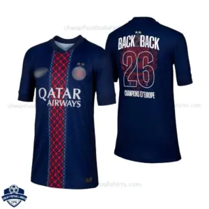 PSG Home Champions of Europe Men Cheap Football Shirt 2025/26 - BACK2BACK 26 - overview