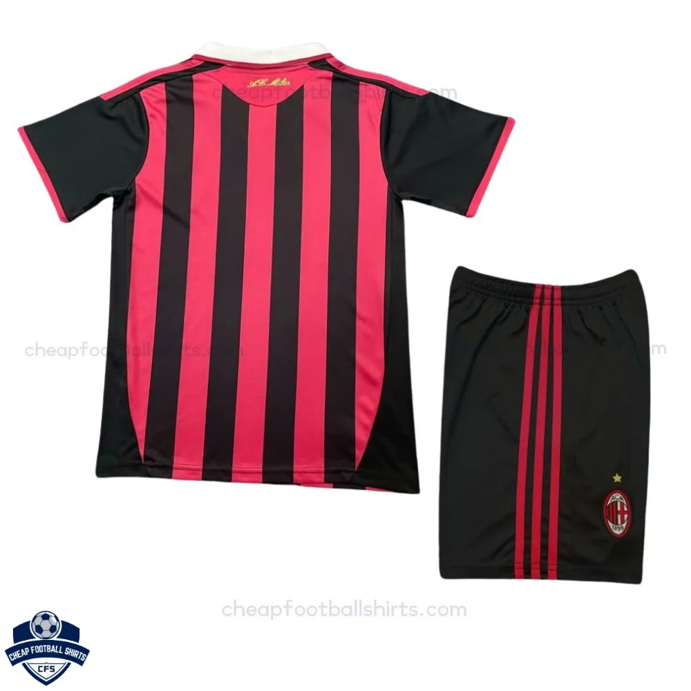 Retro AC Milan Home Kids Cheap Football Kit 2009/10 - back view