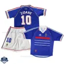 Retro France Home Kids Cheap Football Kit 1998 - ZIDANE 10 - overview