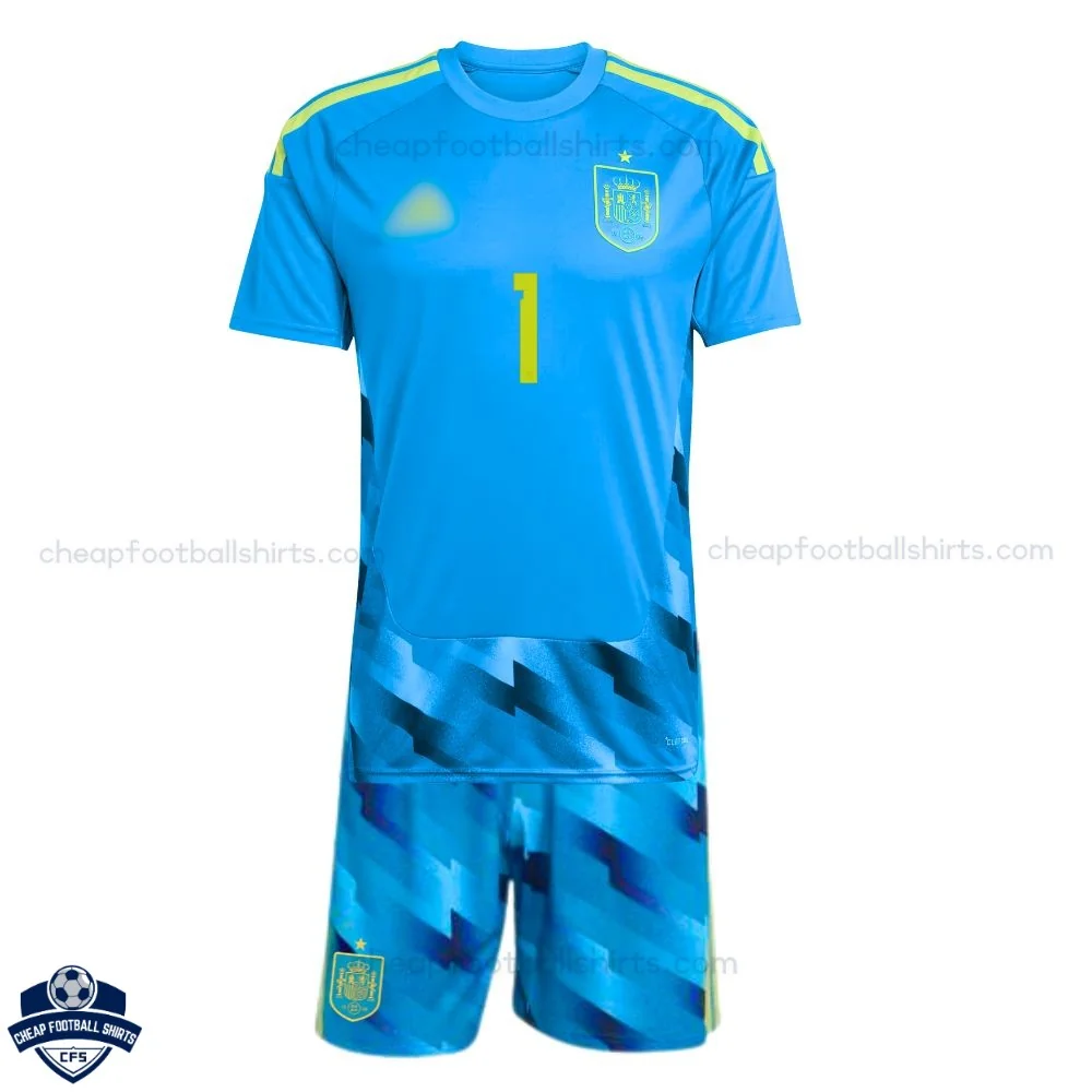 Spain World Cup 2026 Goalkeeper for Men and Kids Cheap Football Kit - RAYA 1 - front view