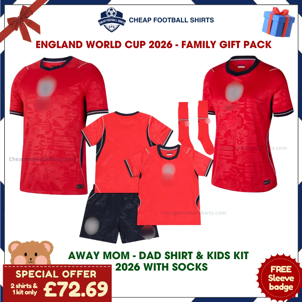 England World Cup 2026 gift pack away dad and mom shirts and kit