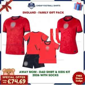 England World Cup 2026 Gift Pack – Away Dad and Mom Shirts and Kit