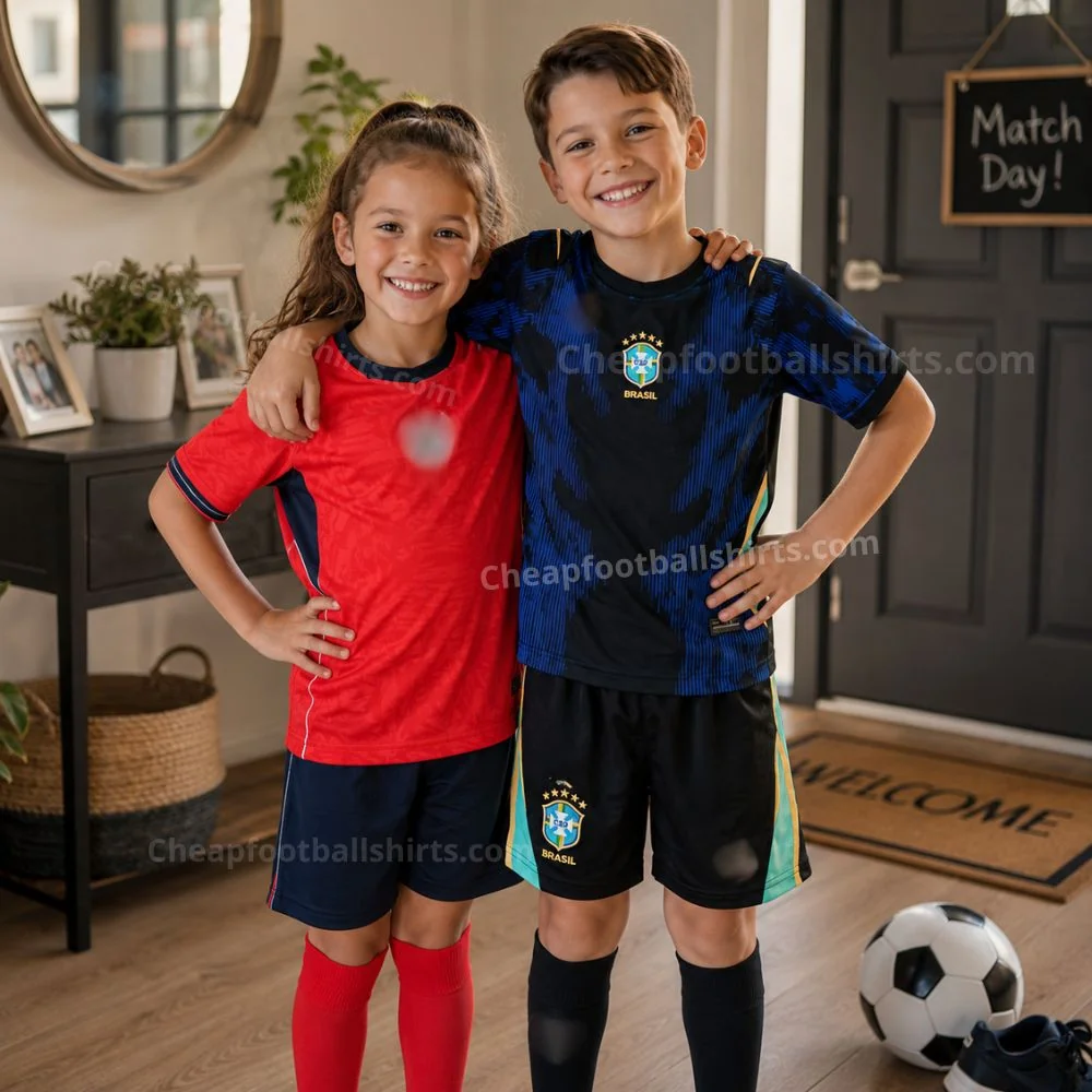 England and Brazil World Cup 2026 Gift Pack - Away Kids Cheap Football Kits (With Socks)