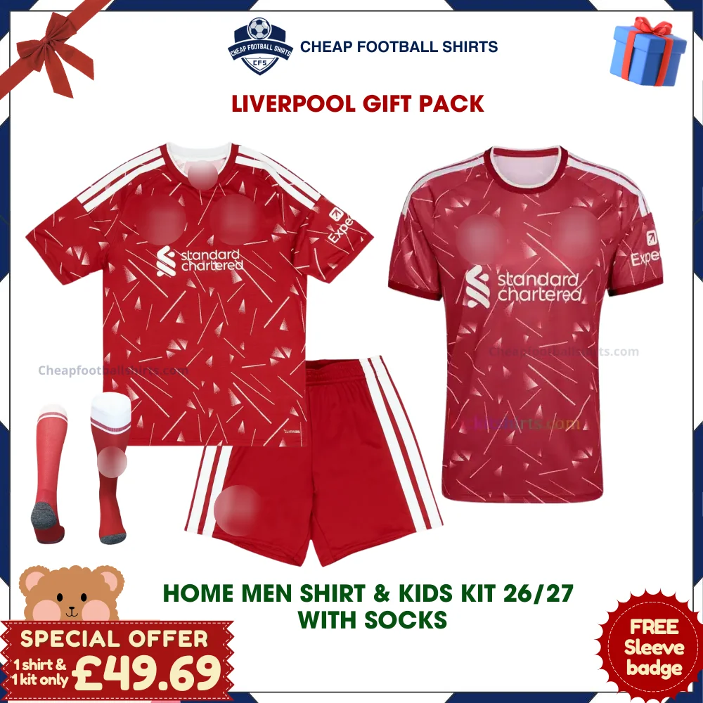Liverpool 2026/27 gift pack home dad shirt and son kit