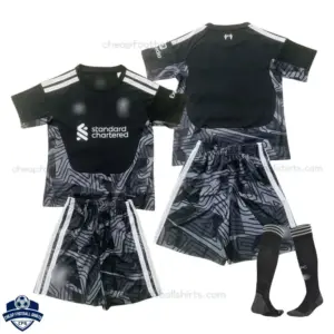 Liverpool Black Goalkeeper Kids Cheap Football Kit 2026/27 - overview
