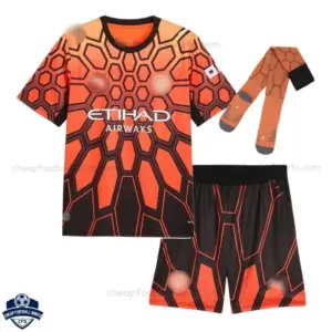 Manchester City Orange Goalkeeper Kids Cheap Football Kit 2026/27 - Front View