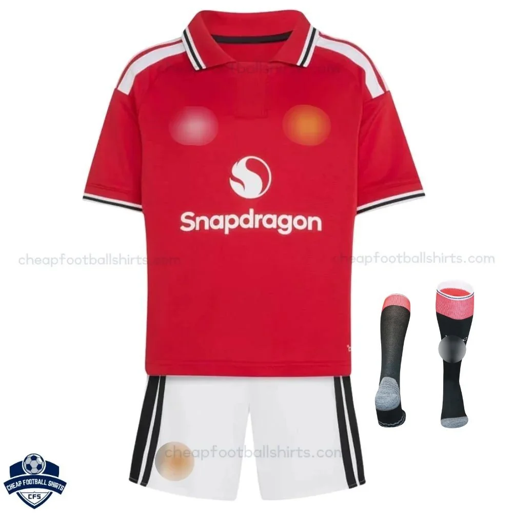 Manchester United Home Kids Cheap Football Kit 2026/27 - Front view