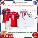 Norway and England World Cup 2026 Gift Pack - Home Kids Cheap Football Kits - HAALAND 9 and BELLINGHAM 10 - Overview