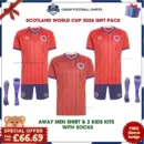 Scotland World Cup 2026 Gift Pack – Away Dad Shirt and 2 Kids Football Kits