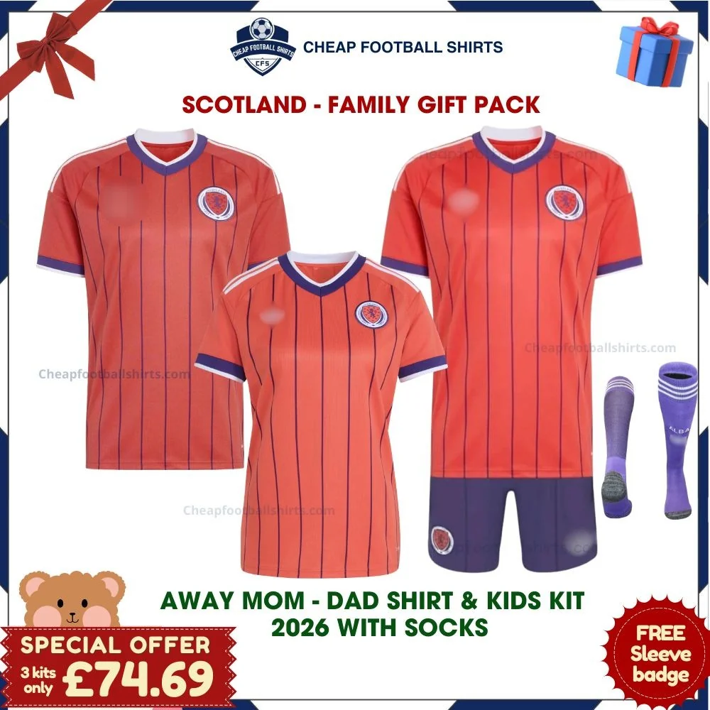 Scotland World Cup 2026 Gift Pack – Away Dad and Mom Shirts and Kit