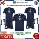Scotland World Cup 2026 Gift Pack – Home Dad Shirt and 2 Kids Football Kits