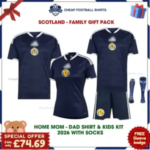 Scotland World Cup 2026 Gift Pack – Home Dad and Mom Shirts and Kit