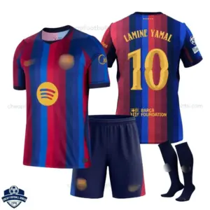 Barcelona Home Kids Cheap Football Kit 2026/27 - LAMINE YAMAL 10 Overview