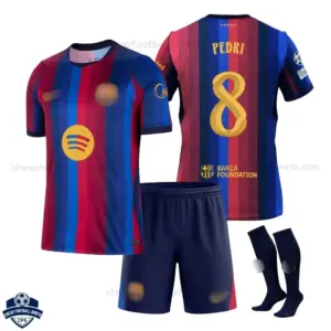 Barcelona Home Kids Cheap Football Kit 2026/27 - PEDRI 8 - Overview