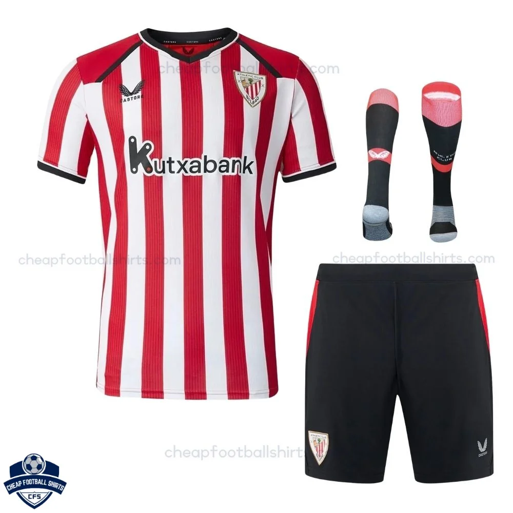 Athletic Bilbao Home Kids Cheap Football Kit 2026/27 - Front View