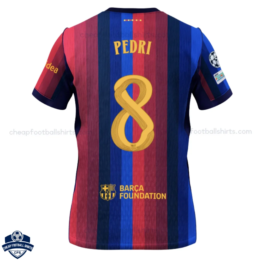 Barcelona Home Kids Cheap Football Kit 2026/27 - PEDRI 8 - Back View
