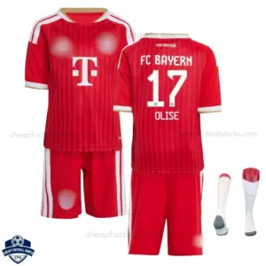 Bayern Munich Home Kids Cheap Football Kit 2026/27 - OLISE 17 - overview