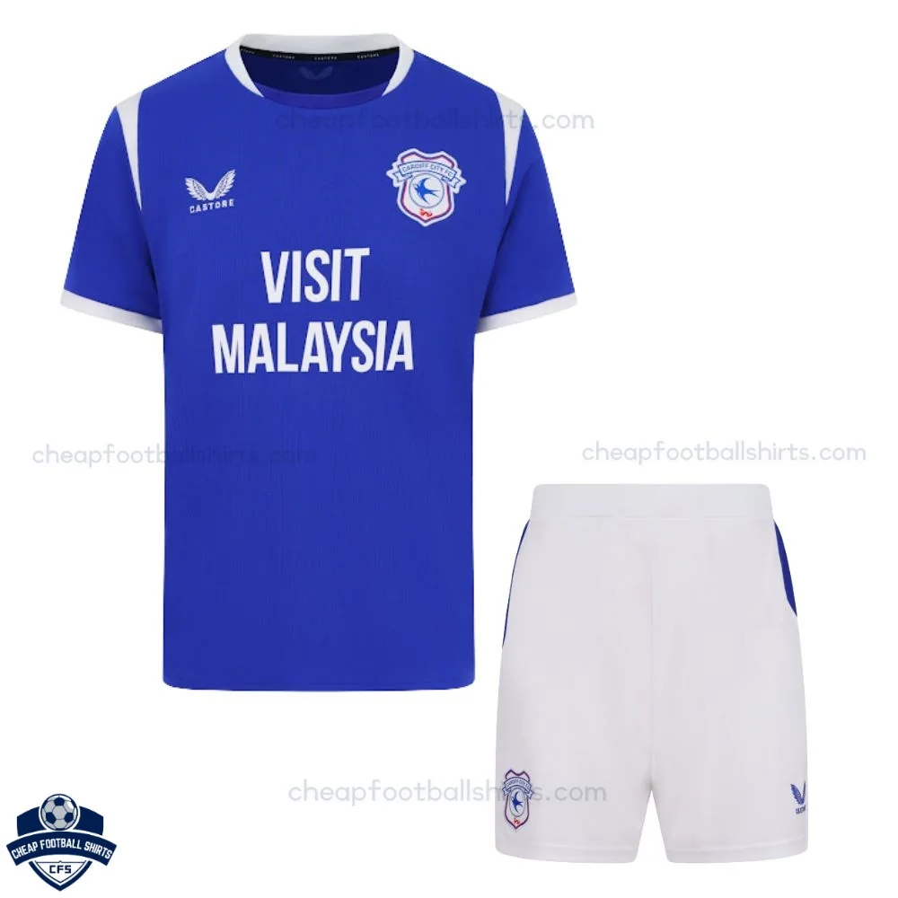 Cardiff City Home Kids Cheap Football Kit 2026/27 - Front View
