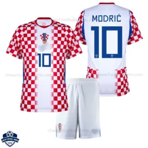 Croatia World Cup 2026 Home Kids Cheap Football Kit - MODRIĆ 10 - overview