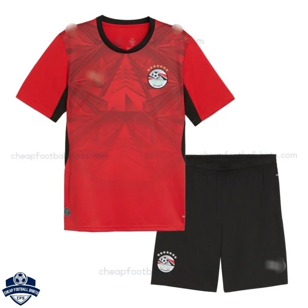 Egypt World Cup 2026 Home Kids Cheap Football Kit - front view