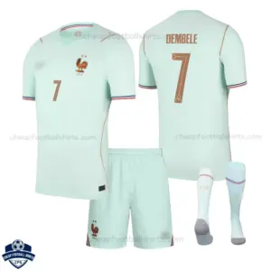 France World Cup 2026 Away Kids Cheap Football Kit - DEMBELE 7 - overview