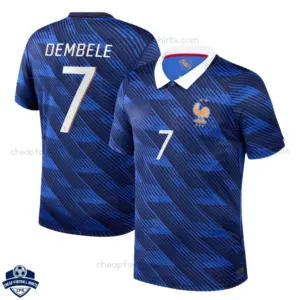 France World Cup 2026 Home Men Cheap Football Shirt - DEMBELE 7 - overview