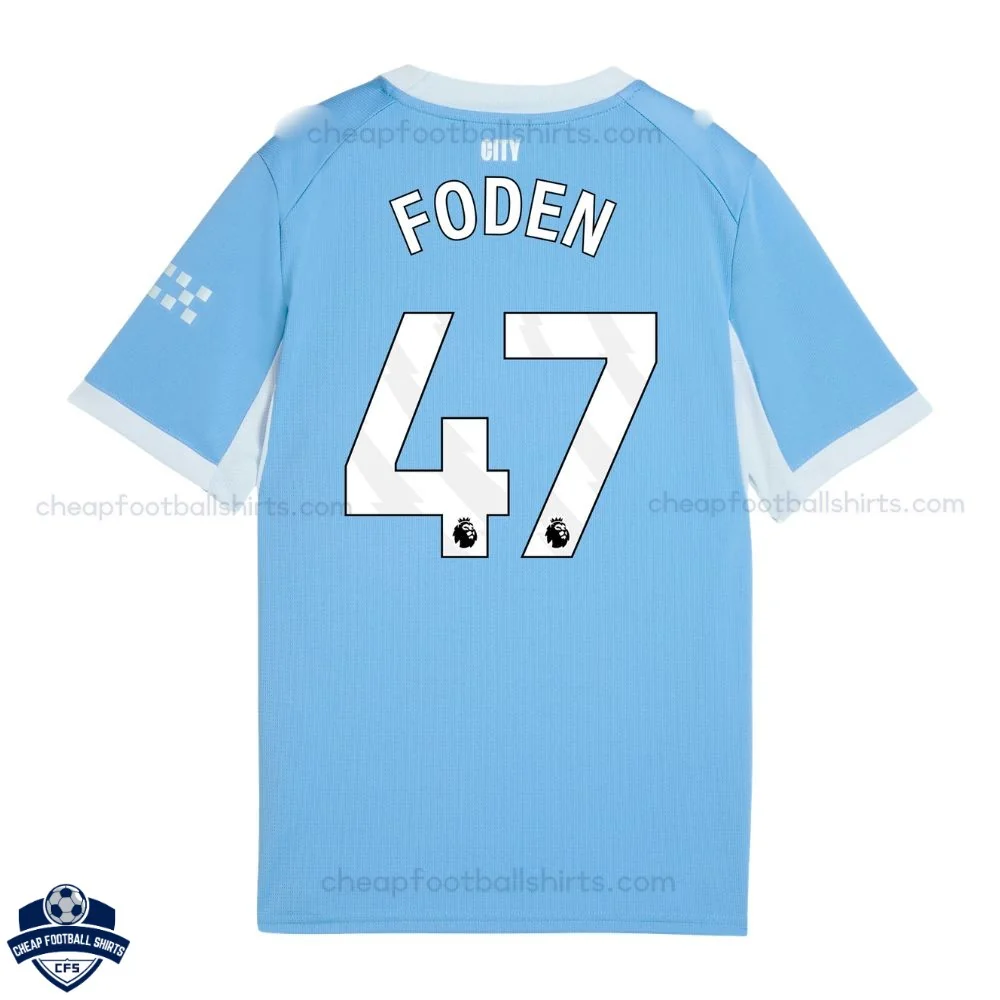 Manchester City Home Kids Cheap Football Kit 2026/27 - FODEN 47 - Back View