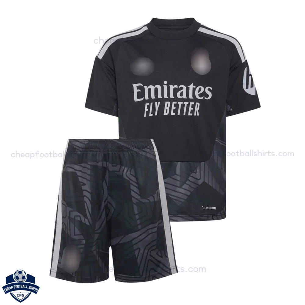 Real Madrid Black Goalkeeper Kids Cheap Football Kit 2026/27- front view